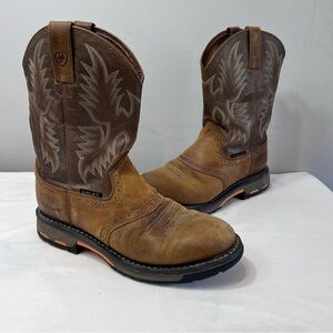 Mens Ariat workhog slip resistant cowboy work boots size 11